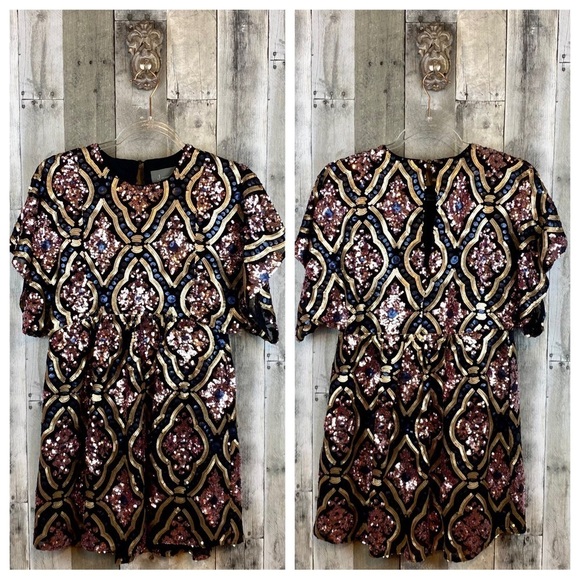 NWT By Anthropologie Amalia Sequined Tunic Dress Size XXS Petite - Picture 12 of 16